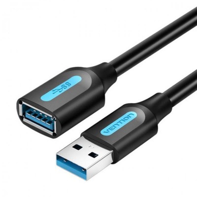 Купить ᐈ Кривой Рог ᐈ Низкая цена ᐈ Кабель-удлинитель Vention USB - USB V 3.0 (M/F), 3 м, Black (CBHBI)