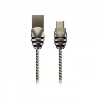Купить ᐈ Кривой Рог ᐈ Низкая цена ᐈ Кабель Canyon USB - USB Type-C (M/M), 1 м, Dark Grey (CNS-USBC5DG)