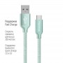 Купить ᐈ Кривой Рог ᐈ Низкая цена ᐈ Кабель ColorWay USB - USB Type-C, 2.4 А, 2 м, Mint (CW-CBUC008-MT)
