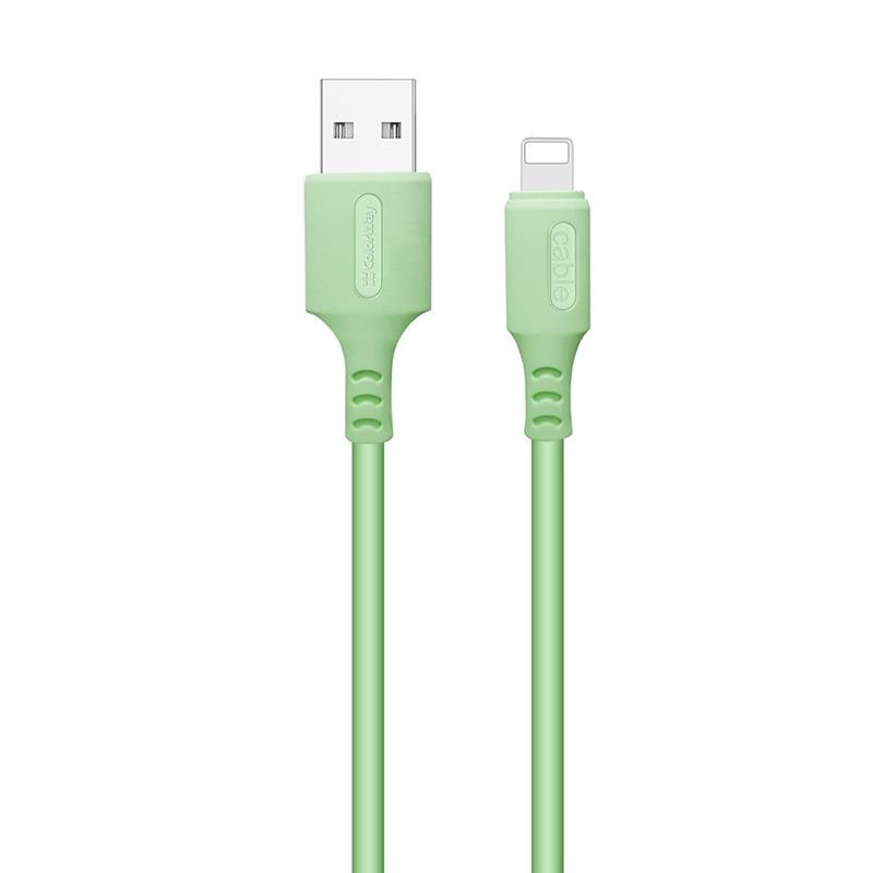 Купить ᐈ Кривой Рог ᐈ Низкая цена ᐈ Кабель ColorWay USB - Lightning (M/M), soft silicone, 2.4 А, 1 м, Green (CW-CBUL042-GR)