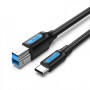 Купить ᐈ Кривой Рог ᐈ Низкая цена ᐈ Кабель для принтера Vention USB Type-C - USB Type-B (M/M), 0.25 м, Black (CQVBC)