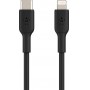 Купить ᐈ Кривой Рог ᐈ Низкая цена ᐈ Кабель Belkin PVC USB Type-C - Lightning (M/M), 1 м, Black (CAA003BT1MBK)