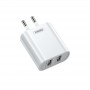 Купить ᐈ Кривой Рог ᐈ Низкая цена ᐈ Сетевое зарядное устройство Remax Simple Series 2xUSB 2.1A White (RP-U35)