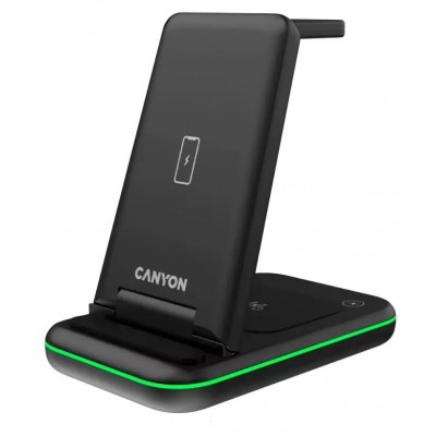 Купить ᐈ Кривой Рог ᐈ Низкая цена ᐈ Беспроводное зарядное устройство Canyon WS-304 15W Black (CNS-WCS304B)