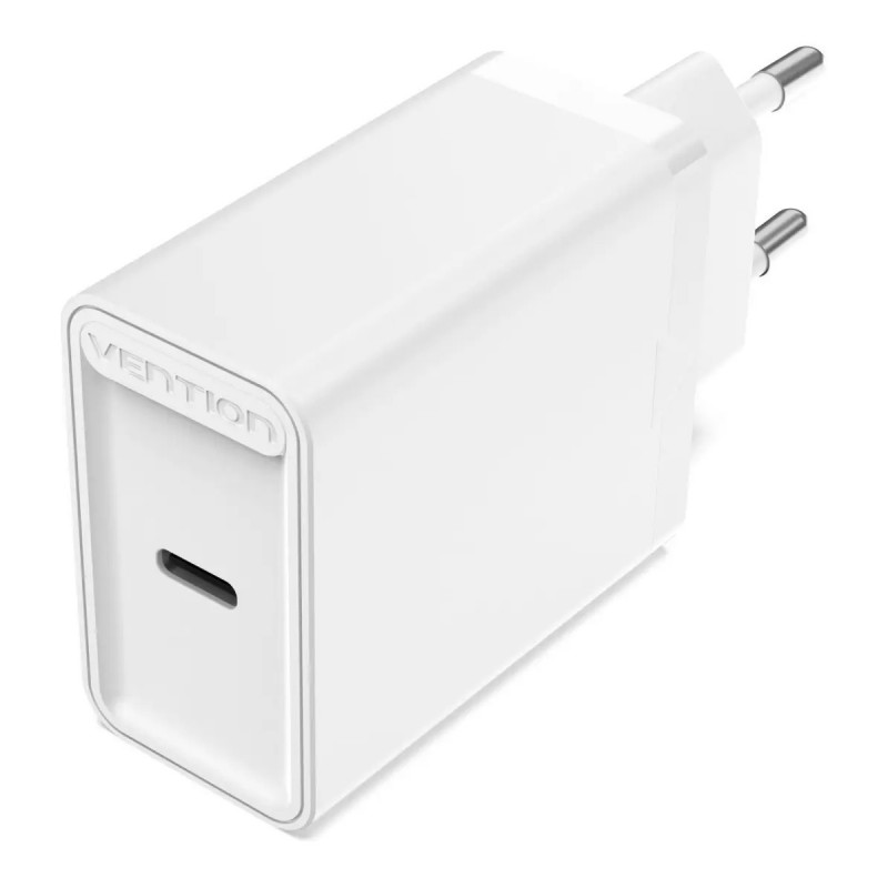 Купить ᐈ Кривой Рог ᐈ Низкая цена ᐈ Сетевое зарядное устройство Vention USB Type C + QC4.0 (20W) White (FADW0-EU)