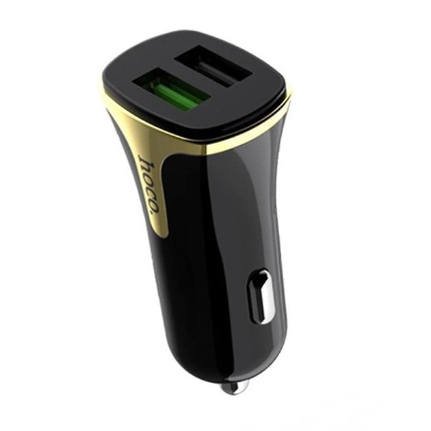 Купить ᐈ Кривой Рог ᐈ Низкая цена ᐈ Автомобильное зарядное устройство Hoco Z31 (2USB 3.4A 18W) QC3.0 Black (S25714)