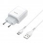 Купить ᐈ Кривой Рог ᐈ Низкая цена ᐈ Зарядное устройство Hoco C73A Glorious (2USB, 2.4А) White (6931474713070) + кабель Type-C