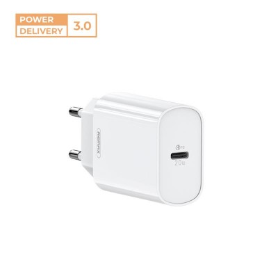 Купить ᐈ Кривой Рог ᐈ Низкая цена ᐈ Сетевое зарядное устройство Remax Jane Series 20W RP-U70 W (1USB 3А) White