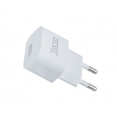 Купить ᐈ Кривой Рог ᐈ Низкая цена ᐈ Сетевое зарядное устройство Tecro (1xUSB, 1A) White (TR-CHG01-WT)