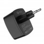 Купить ᐈ Кривой Рог ᐈ Низкая цена ᐈ Зарядное устройство Hoco C70A Cutting-Edge (1USB, 3А) QC3.0 Black (6931474706645) + кабель M
