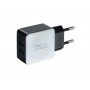 Купить ᐈ Кривой Рог ᐈ Низкая цена ᐈ Сетевое зарядное устройство Tecro (2xUSB, 2.1A) Black, White (TR-CHG02-BW)