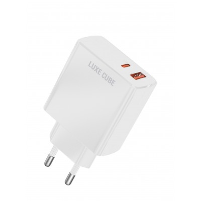 Купить ᐈ Кривой Рог ᐈ Низкая цена ᐈ Зарядное устройство Luxe Cube 2USB 36W QC3.0+PD White (4120201336367)
