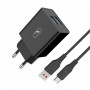Купить ᐈ Кривой Рог ᐈ Низкая цена ᐈ Зарядное устройство SkyDolphin SC30V (2USB, 2.1A) Black (MZP-000172) + кабель microUSB