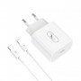 Купить ᐈ Кривой Рог ᐈ Низкая цена ᐈ Сетевое зарядное устройство SkyDolphin SC38T (USB TYPE-Cx2.4A) White (MZP-000183) + кабель U