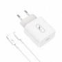 Купить ᐈ Кривой Рог ᐈ Низкая цена ᐈ Сетевое зарядное устройство SkyDolphin SC38T (USB TYPE-Cx2.4A) White (MZP-000182) + кабель L
