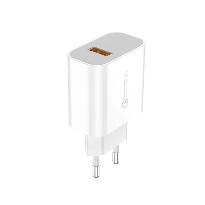 Купить ᐈ Кривой Рог ᐈ Низкая цена ᐈ Сетевое зарядное устройство Foneng EU46 QC3.0 Charger (1USBх3A) White (EU46-CH-TC) + кабель 