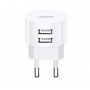 Купить ᐈ Кривой Рог ᐈ Низкая цена ᐈ Сетевое зарядное устройство Usams T20 (2USB, 2.1А) White (CC80TC01)