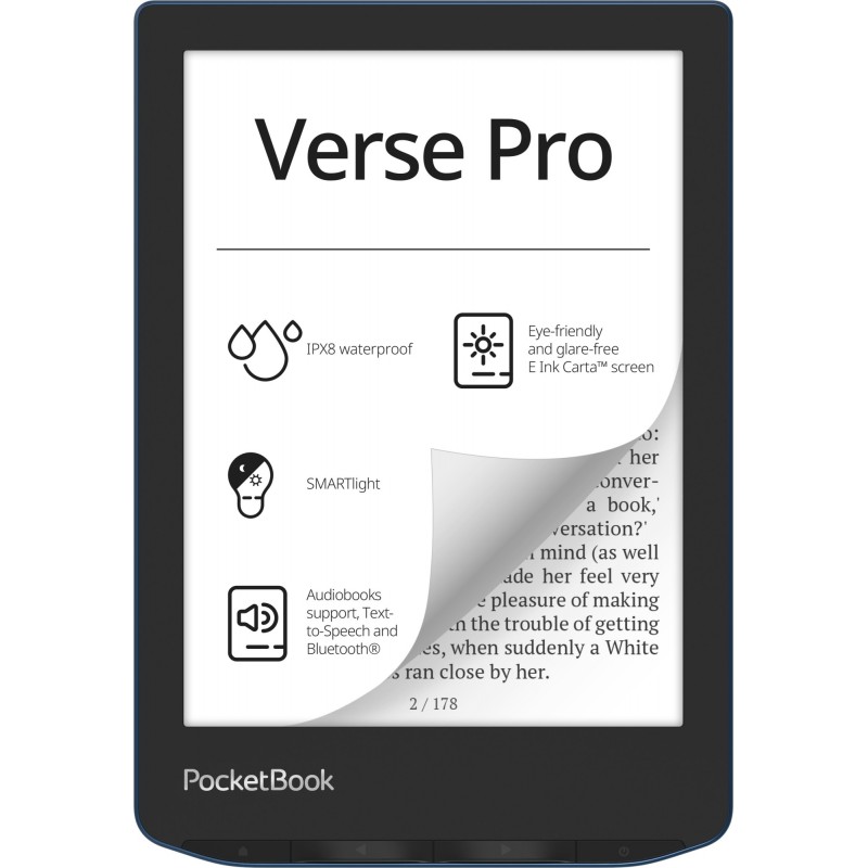 Купить ᐈ Кривой Рог ᐈ Низкая цена ᐈ Электронная книга PocketBook 634 Verse Pro Azure (PB634-A-CIS); 6" (1448x1072) E-Ink Carta, 