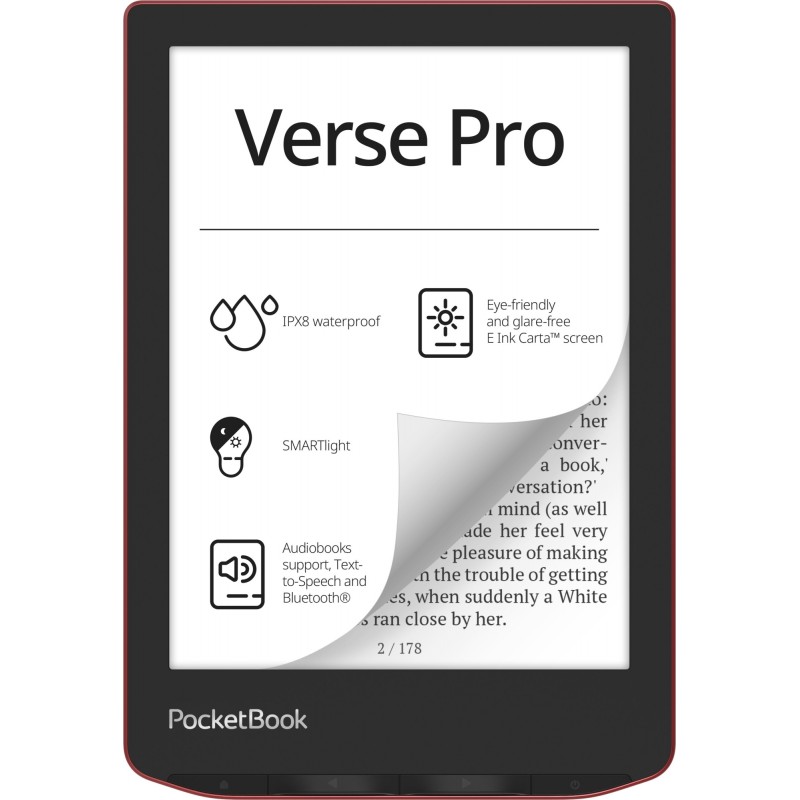 Купить ᐈ Кривой Рог ᐈ Низкая цена ᐈ Электронная книга PocketBook 634 Verse Pro Passion Red (PB634-3-CIS); 6" (1448x1072) E-Ink C