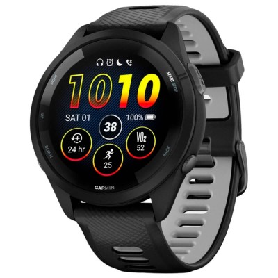 Купить ᐈ Кривой Рог ᐈ Низкая цена ᐈ Смарт-часы Garmin Forerunner 265 Black Bezel and Case with Black/Powder Gray Silicone Band (