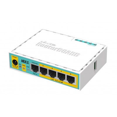 Купить ᐈ Кривой Рог ᐈ Низкая цена ᐈ Маршрутизатор MikroTik RouterBOARD RB750UPr2 hEX PoE lite (1xFE WAN, 4xFE LAN, 1xUSB, PoE in