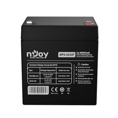 Купить ᐈ Кривой Рог ᐈ Низкая цена ᐈ Аккумуляторная батарея Njoy GP4.5121F 12V 4.5AH (BTVACDUEATE1FCN01B) AGM