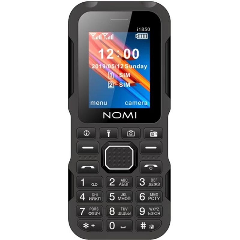 Купить ᐈ Кривой Рог ᐈ Низкая цена ᐈ Мобильный телефон Nomi i1850 Dual Sim Black; 1.77" (160х128) TFT / кнопочный моноблок / Spre