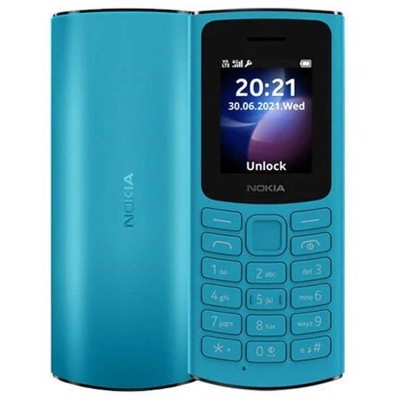 Купить ᐈ Кривой Рог ᐈ Низкая цена ᐈ Мобильный телефон Nokia 105 2023 Dual Sim Cyan; 1.8" (160x120) TFT / клавиатурный моноблок /