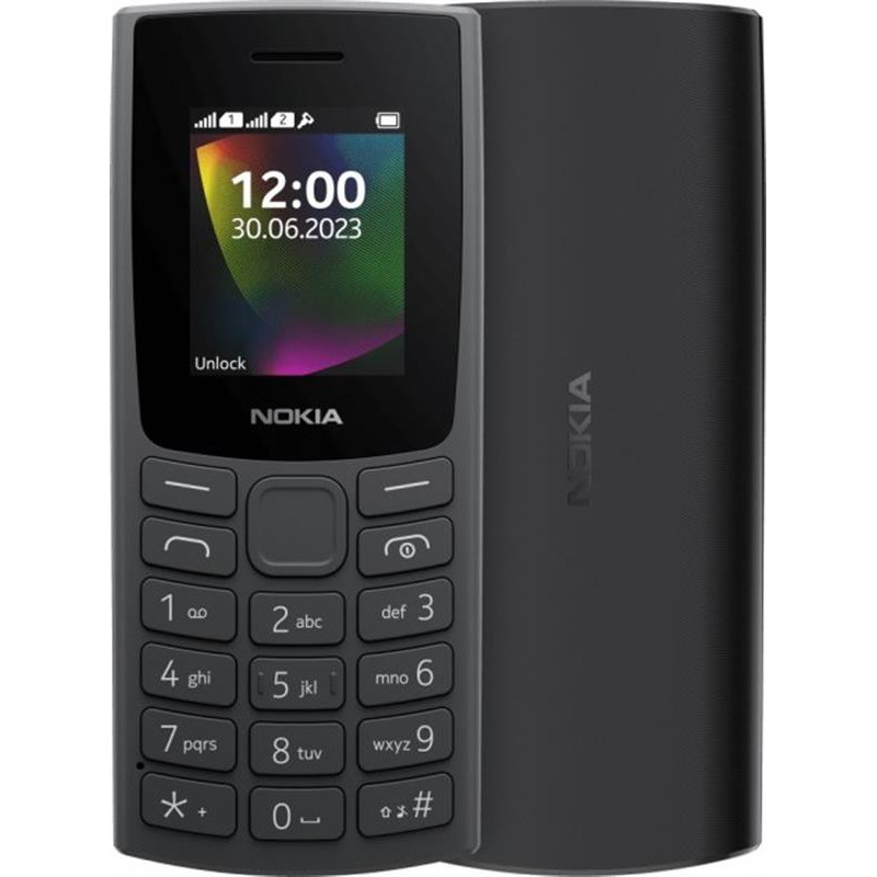Купить ᐈ Кривой Рог ᐈ Низкая цена ᐈ Мобильный телефон Nokia 106 2023 Dual Sim Charcoal; 1.77" (160x120) TFT / клавиатурный моноб