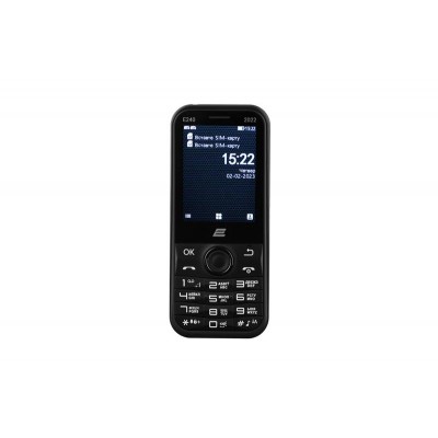 Купить ᐈ Кривой Рог ᐈ Низкая цена ᐈ Мобильный телефон 2E E240 2022 Dual Sim Black (688130245159); 2.4" (320х240) TN / кнопочный 