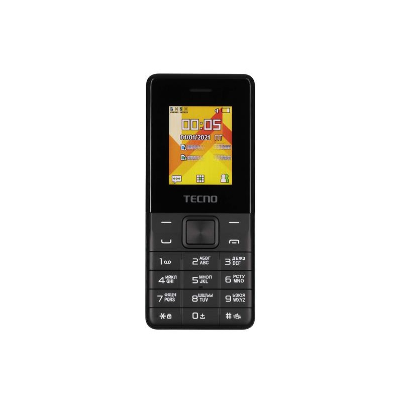 Купить ᐈ Кривой Рог ᐈ Низкая цена ᐈ Мобильный телефон Tecno T301 Dual Sim Phantom Black (4895180778674); 1.77" (128х128) TN / кл