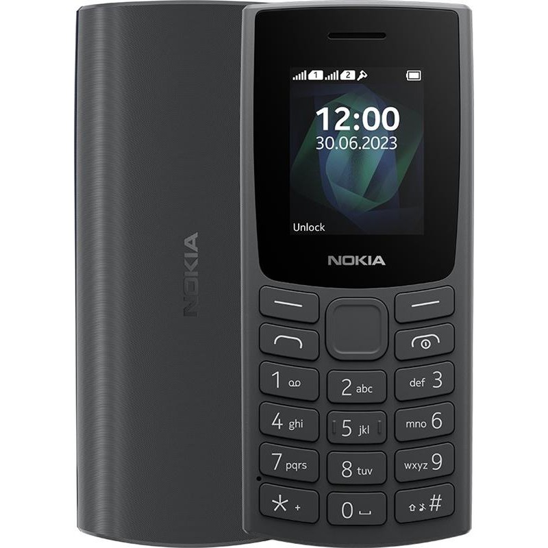 Купить ᐈ Кривой Рог ᐈ Низкая цена ᐈ Мобильный телефон Nokia 105 2023 Dual Sim Charcoal; 1.8" (160x120) TFT / клавиатурный монобл