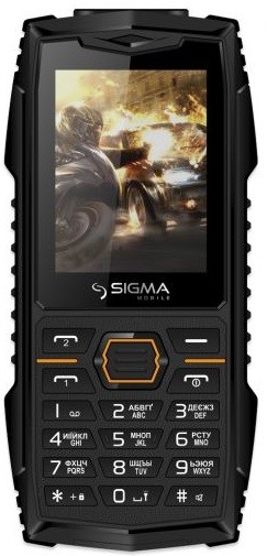 Купить ᐈ Кривой Рог ᐈ Низкая цена ᐈ Мобильный телефон Sigma mobile X-treme AZ68 Dual Sim Black/Orange; 2.4" (320х240) TN / кнопо