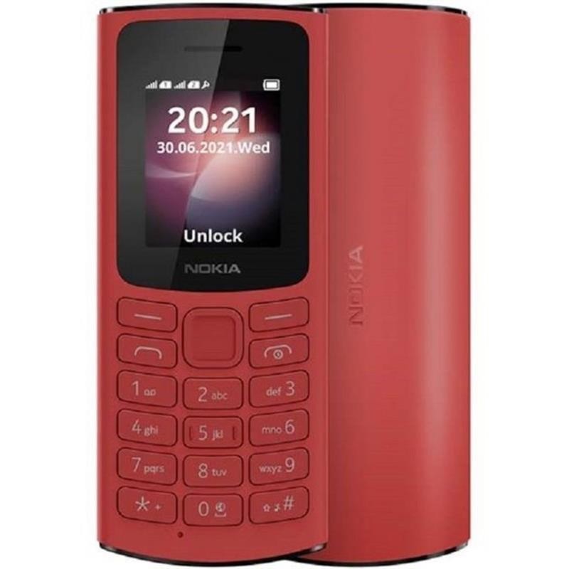 Купить ᐈ Кривой Рог ᐈ Низкая цена ᐈ Мобильный телефон Nokia 105 2023 Dual Sim Red; 1.8" (160x120) TFT / клавиатурный моноблок / 