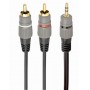 Купить ᐈ Кривой Рог ᐈ Низкая цена ᐈ Аудио-кабель Cablexpert 2хRCA - 3.5 мм (M/M), 1.5 м, черный (CCA-352-1.5M)