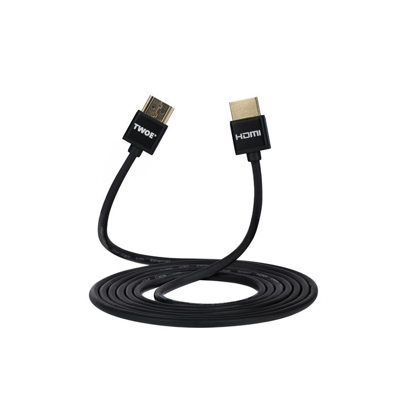 Купить ᐈ Кривой Рог ᐈ Низкая цена ᐈ Кабель 2E Ultra Slim HDMI - HDMI V 2.0 (M/M), 2 м, черный (2EW-1119-2m)