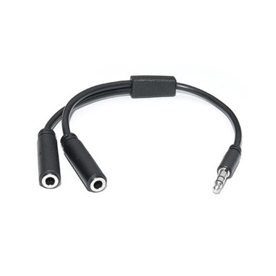Купить ᐈ Кривой Рог ᐈ Низкая цена ᐈ Аудио-кабель REAL-EL Audio Pro 3.5 мм - 2х3.5 мм (M/F), 0.2 м, черный (EL123500039)
