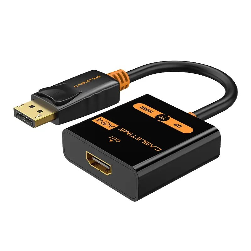 Купить ᐈ Кривой Рог ᐈ Низкая цена ᐈ Адаптер Сabletime DisplayPort - HDMI (M/F), 0.2 м, Black (CP20B)