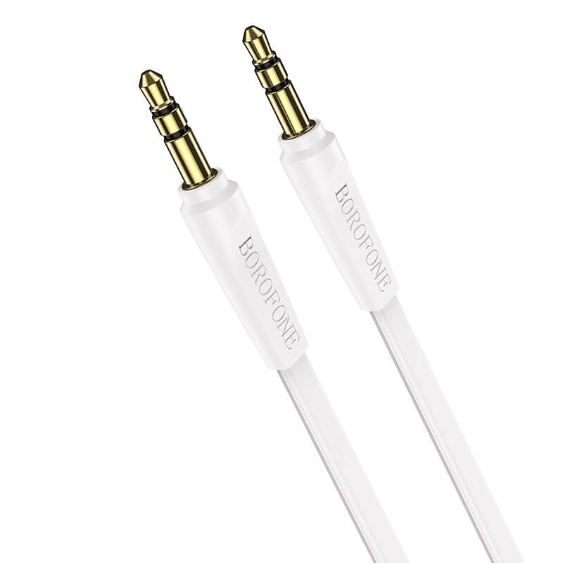Купить ᐈ Кривой Рог ᐈ Низкая цена ᐈ Аудио-кабель Borofone BL6 3.5 мм - 3.5 мм (M/M), 1 м, белый (BL6-1W)