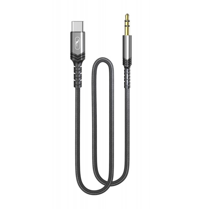 Купить ᐈ Кривой Рог ᐈ Низкая цена ᐈ Аудио-кабель SkyDolphin SR29 3.5 мм - USB Type-C (M/M), 1 м, Black (AUX-000076)