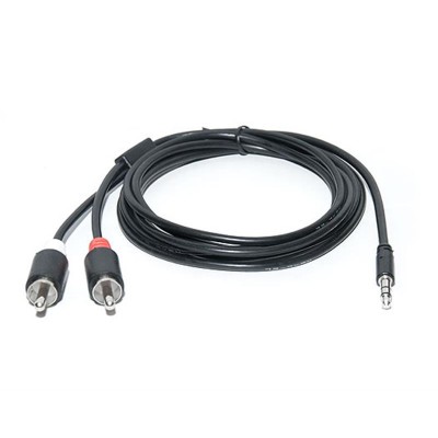 Купить ᐈ Кривой Рог ᐈ Низкая цена ᐈ Аудио-кабель REAL-EL Audio Pro 3.5 мм - 2xRCA (M/M), 1.8 м, черный (EL123500042)