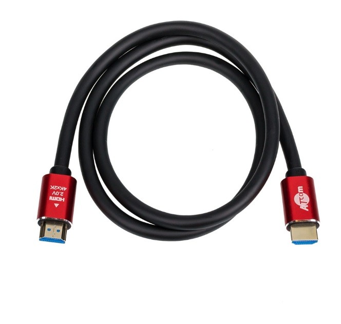 Купить ᐈ Кривой Рог ᐈ Низкая цена ᐈ Кабель Atcom HDMI - HDMI V 2.0 (M/M), 3 м, Black/Red (24943)