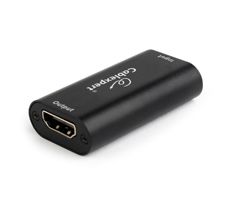 Купить ᐈ Кривой Рог ᐈ Низкая цена ᐈ Ретранслятор Cablexpert HDMI - HDMI (F/F), 19+19пин, Black (DRP-HDMI-02)