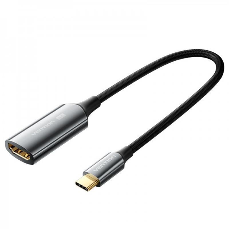 Купить ᐈ Кривой Рог ᐈ Низкая цена ᐈ Кабель Vention HDMI - USB Type-C V 2.0 (F/M), 0.25 м, Grey (CREBC)