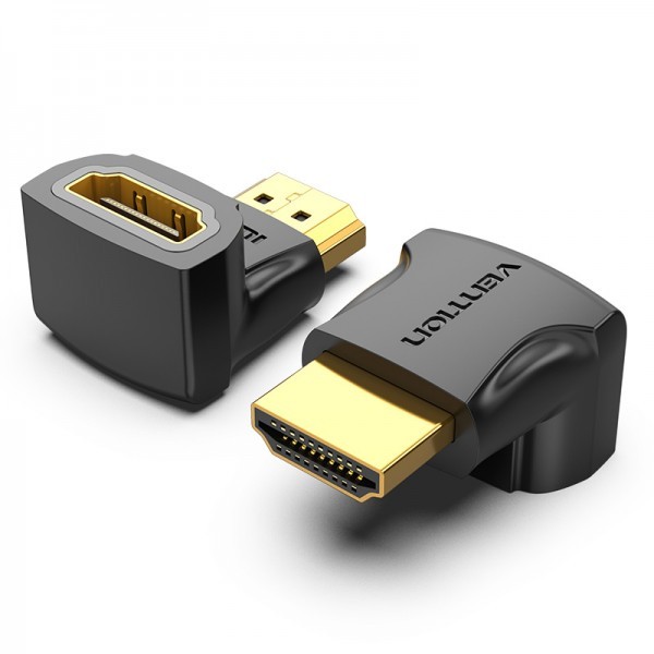 Купить ᐈ Кривой Рог ᐈ Низкая цена ᐈ Адаптер Vention HDMI - HDMI (F/M), угловой, Black (AIOBO)