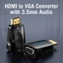 Купить ᐈ Кривой Рог ᐈ Низкая цена ᐈ Адаптер Vention HDMI - VGA-3.5мм (M/F), Black (AIDB0)