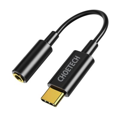 Купить ᐈ Кривой Рог ᐈ Низкая цена ᐈ Адаптер Choetech 3.5 мм - USB Type-C (F/M), Black (AUX003-BK)