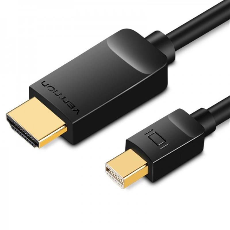 Купить ᐈ Кривой Рог ᐈ Низкая цена ᐈ Кабель Vention mini DisplayPort - HDMI (M/M), 2 м, Black (HAHBH)