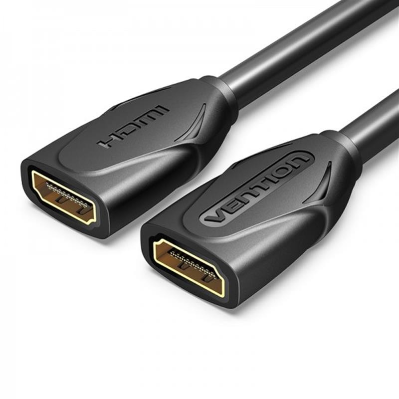 Купить ᐈ Кривой Рог ᐈ Низкая цена ᐈ Кабель Vention HDMI - HDMI V 2.0 (F/F), 0.5 м, Black (AAXBD)