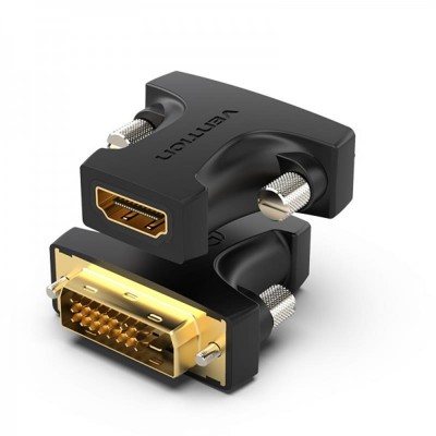 Купить ᐈ Кривой Рог ᐈ Низкая цена ᐈ Адаптер Vention HDMI - DVI (F/M), Black (AILB0)